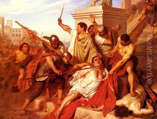 La Mort De Vitellius (The Death of Vitellius) Oil Painting - Charles-Gustave Housez