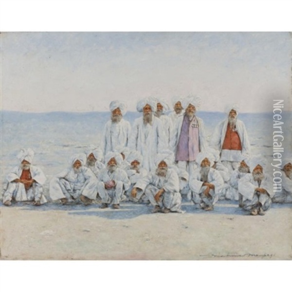 On Durbar Day Oil Painting - Mortimer Mempes