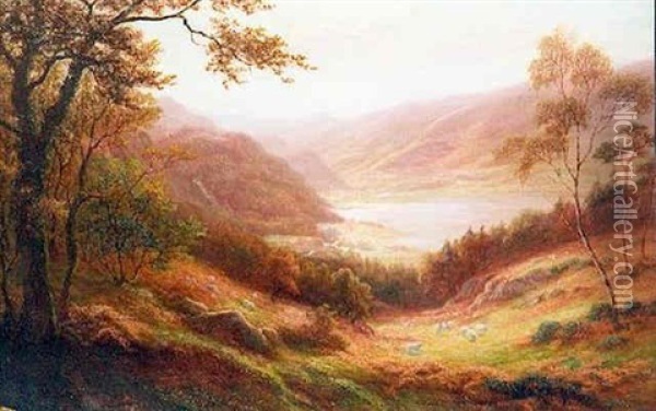 Derwent From The Hills Of Cumberland Oil Painting - William Mellor