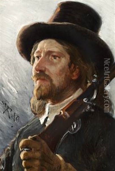Student (preparatory Study For Studenternes Udfald 1658) Oil Painting - Vilhelm Rosenstand