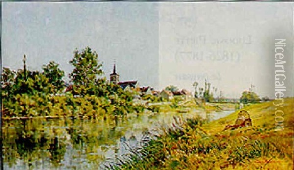 Village En Bord De Riviere Oil Painting - Mario Cornilleau Raoul Carl-Rosa