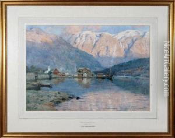 Ulvik, Hardangerfjord Oil Painting - Alfred Heaton Cooper