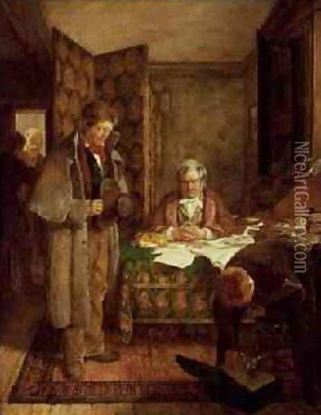 The Renewal of the Lease Refused Oil Painting - Erskine Nicol