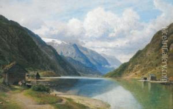 Hardanger Fjord Oil Painting - Georg Emil Libert