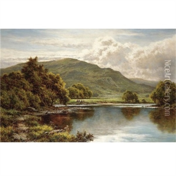 In The Lledr Valley, North Wales Oil Painting - Henry H. Parker