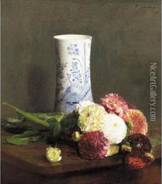 Vase De Zanias Oil Painting - Victoria Dubourg Fantin-Latour