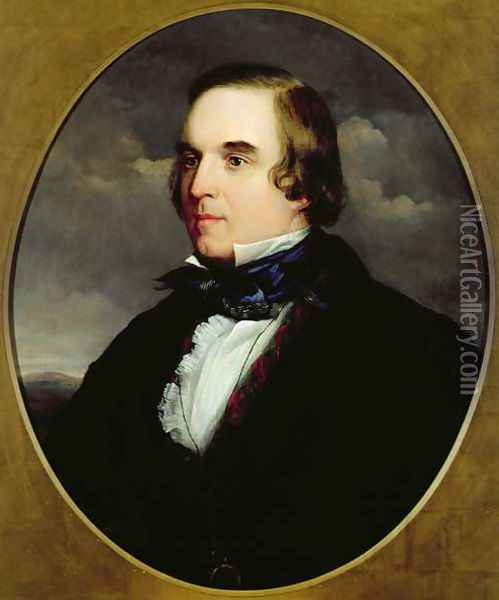 Portrait of George Linley 1798-1865 Oil Painting - Charles Henry Schwanfelder