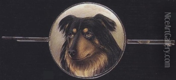 A Black And Tan Rough Collie Oil Painting - William Bishop Ford