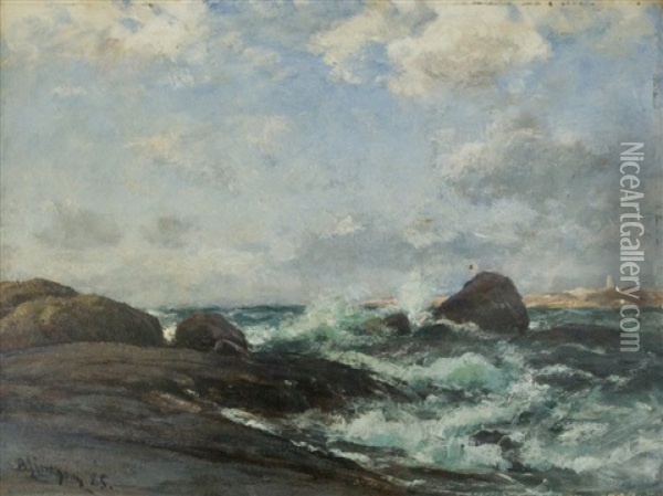 Rocks Oil Painting - Berndt Adolf Lindholm