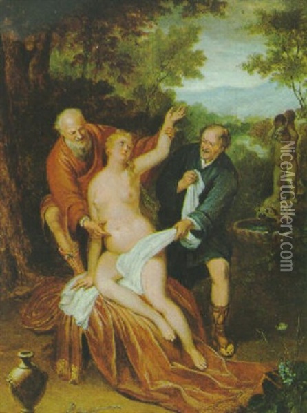Susanne Und Die Alten Oil Painting - Jacob Ignatius Roore