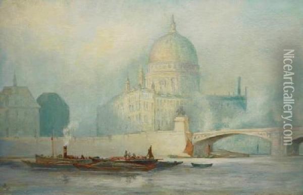 St Paul's Cathedral Oil Painting - William Lionel Wyllie