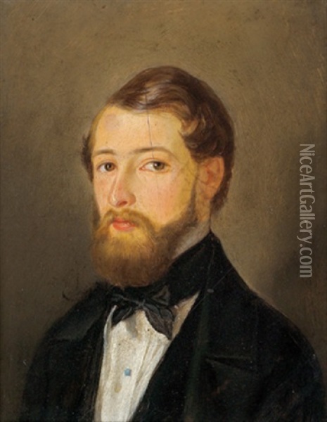 Portrait Fritz Rupprechts Oil Painting - Friedrich Ritter von Malheim Friedlaender