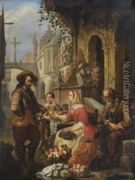 La Marchande De Legumes Oil Painting - Petrus Josephus Witdoeck