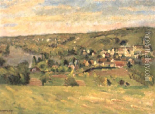 Le Village De Vetheuil Oil Painting - Abel Louis Alphonse Lauvray