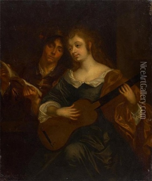 La Serenade Oil Painting - Pieter van der Werff