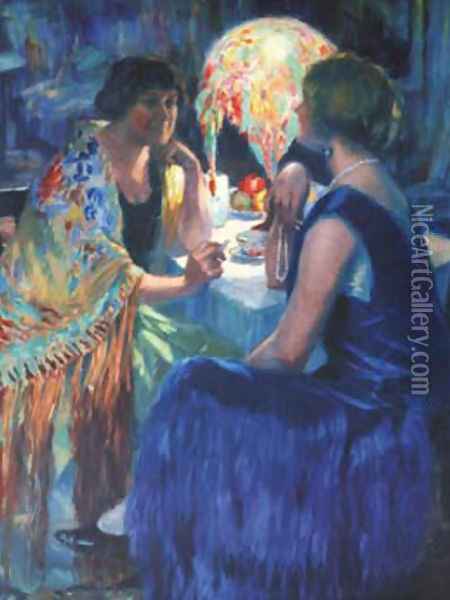 Dos Mujeres Oil Painting - Ricardo Canals y Llambi