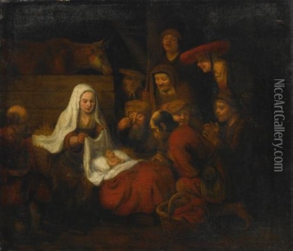 Adoration Of The Shepherds Oil Painting - Abraham Van Dyck