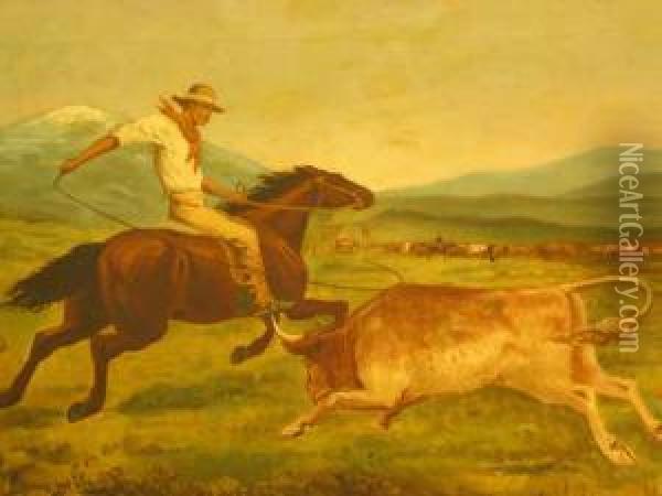 The Stockman Oil Painting - Charles Nuttall