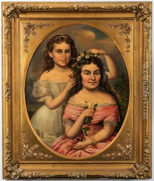 Portrait Of Two Sisters Oil Painting - William Frye