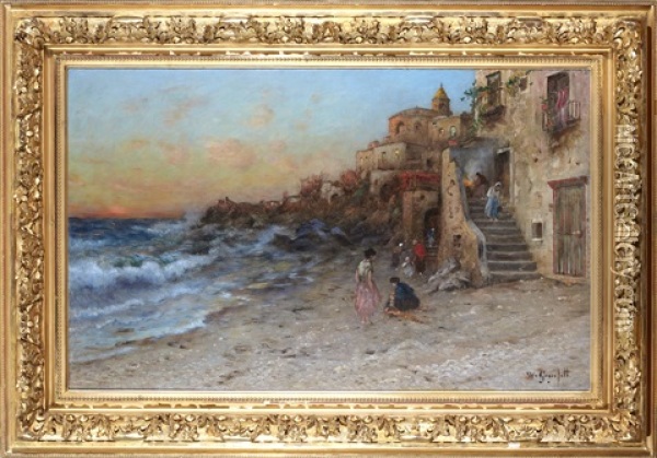 Motiv Fran Salernobukten, Italien Oil Painting - Wilhelm von Gegerfelt