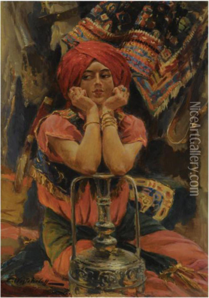Persian Beauty Oil Painting - Constantin Alexandr. Westchiloff