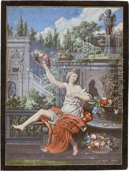Flora - Kopie Nach Josef Werner Von 1666 Oil Painting - Anna Waser