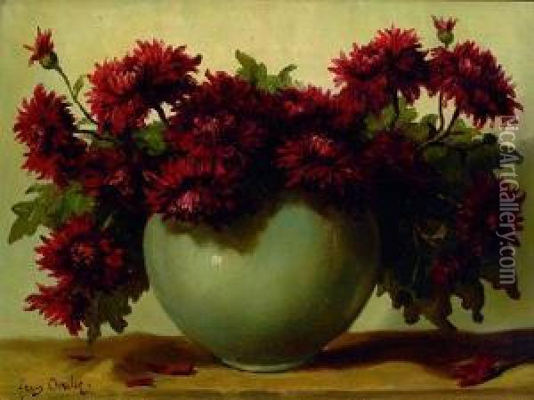 Still-life With Crysanthemum In A Vase Oil Painting - Frans David Oerder