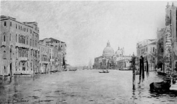 The Grand Canal From The Accademia Bridge, Venice Oil Painting - Reginald Grenville Eves