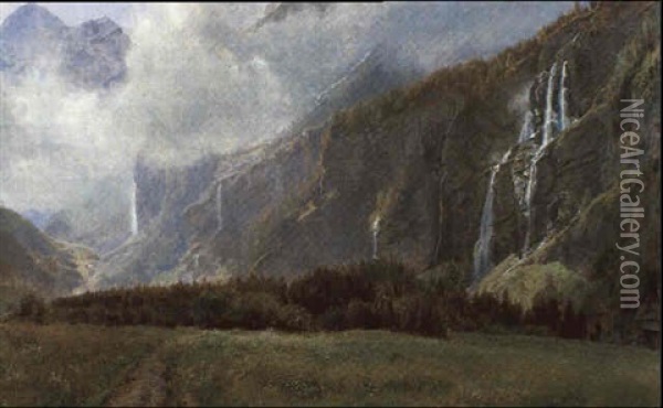 Kandersteg In Der Schweiz Oil Painting - Janus la Cour