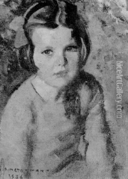 Portrait Of Jenny Macdonell Oil Painting - Harrington Mann