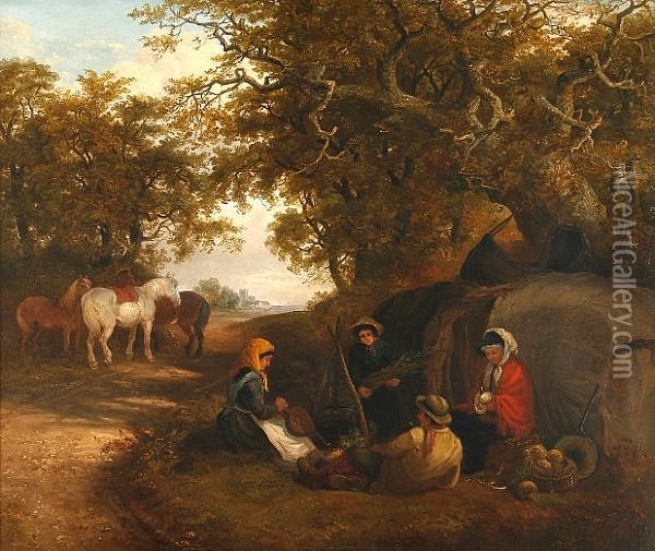 Gypsy Encampment Oil Painting - Thomas Smythe
