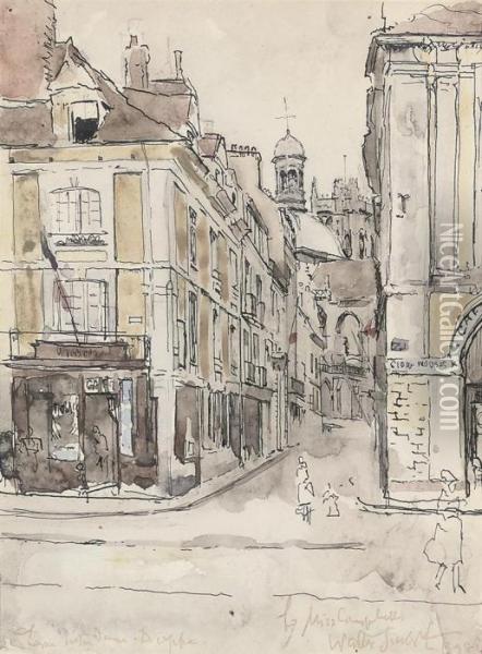 La Rue Notre Dame, Dieppe Oil Painting - Walter Richard Sickert