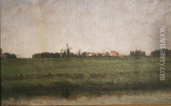 Dutch Landscape Oil Painting - John Ferguson Weir