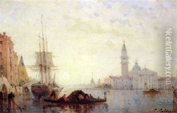 Grand Canal A Venise Oil Painting - Charles Clement Calderon