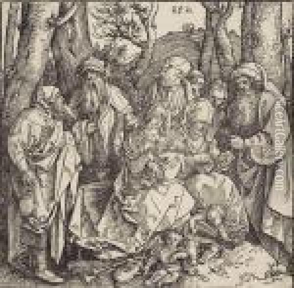 The Holy Kinship With Angels Oil Painting - Albrecht Durer