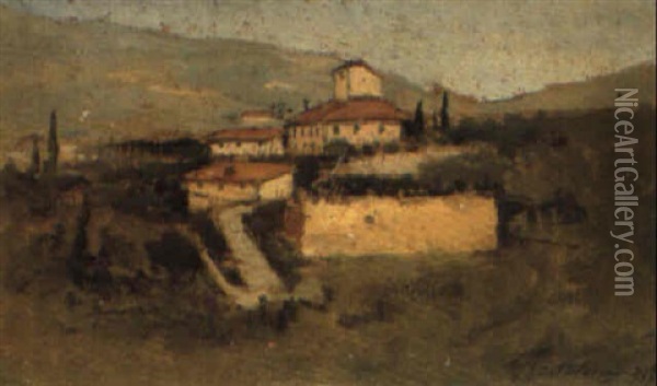 Paesaggio Collinare Oil Painting - Giovanni Bartolena