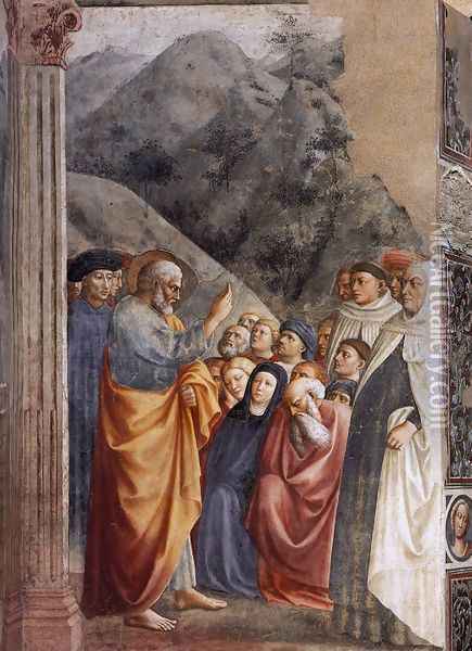 St Peter Preaching 1426-27 Oil Painting - Tommaso Masolino (da Panicale)