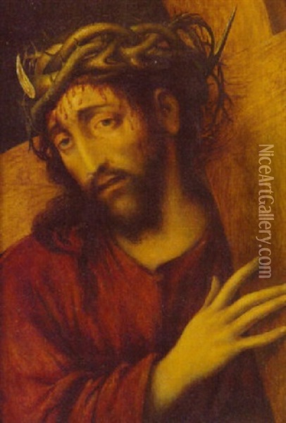 Christ On The Road To Calvary Oil Painting - Luis de Vargas