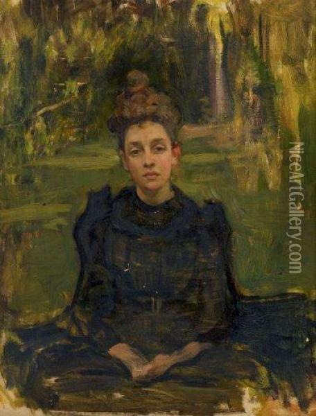 Jeune Fille Dans Un Parc Oil Painting - Henri De Toulouse-Lautrec