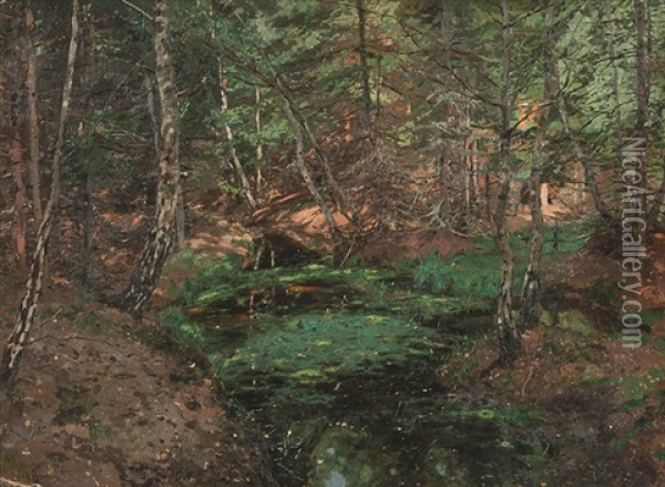 Waldbach Oil Painting - Max Hoenow