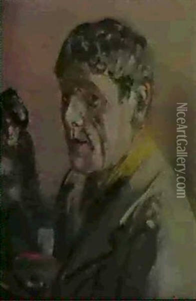 Self Portrait With La Giuseppina Oil Painting - Walter Sickert