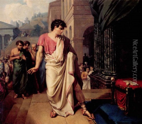 Parti Fra Kejsertidens Rom Med Brutus Oil Painting - Josef Bartholomeus Vieillevoye