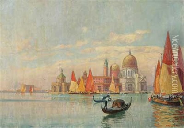 Venedig - Blick Auf Santa Maria Della Saluta Oil Painting - Alexander Kircher