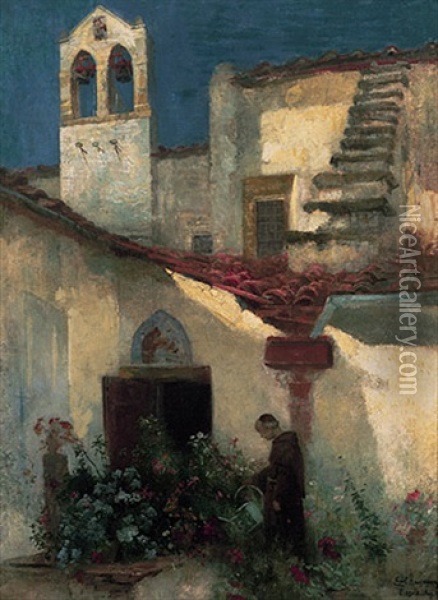 Im Garten Von San Francesco Oil Painting - Ernst Friedrich Hausmann