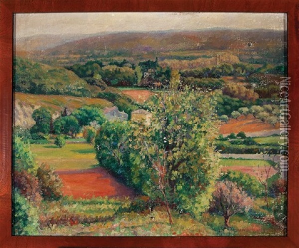 The Countryside Of Uzes, South Of France Oil Painting - Alexander Warshawsky