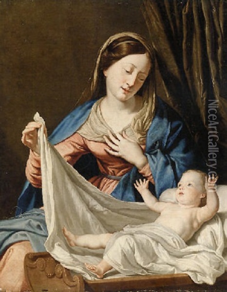 Madonna Col Bimbo Oil Painting - Philippe de Champaigne