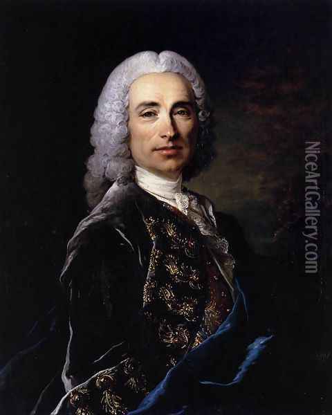 Portrait of Marquis de Lucker 1743 Oil Painting - Louis Tocque