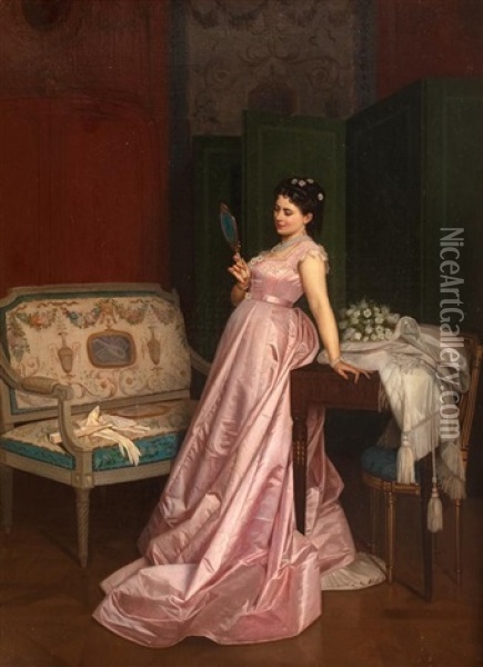 W Buduarze Oil Painting - Auguste Toulmouche