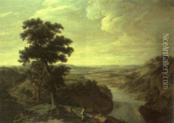 The River Severn Oil Painting - John James Chalon