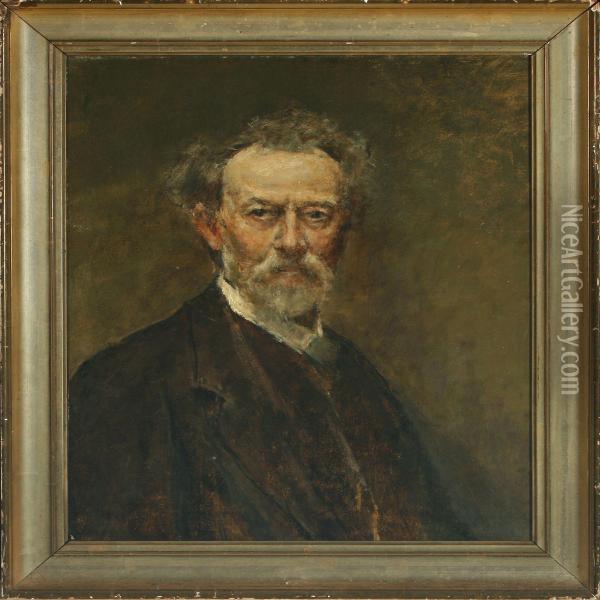 Selfportrait Oil Painting - Peter Alfred Schou